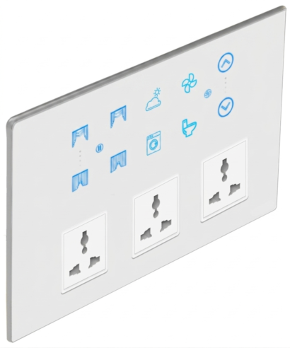 AURELIA 12 Module –   4 Switch + 1 Fan + 2 Curtain + 3 Universal Socket