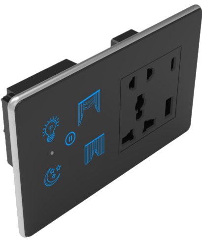 AURELIA 4 Module –  2 Switch + 1 Curtain + 5 Pin Universal Socket