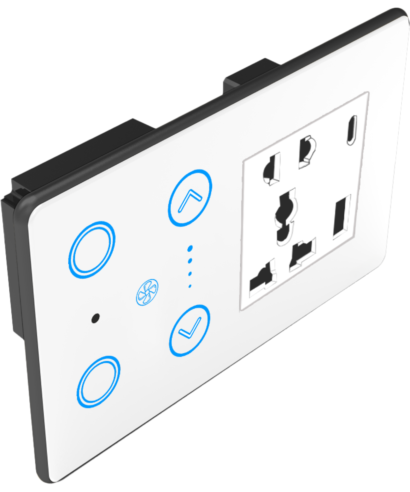 AURELIA 4 Module –  2 Switch  + 1 Fan + 5 Pin Universal Socket