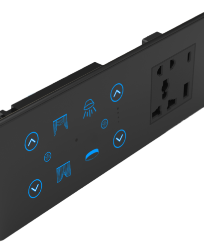 AURELIA 8 Module –   2 Switch  + 2 Fan + 1 Curtain + 1 Universal Socket